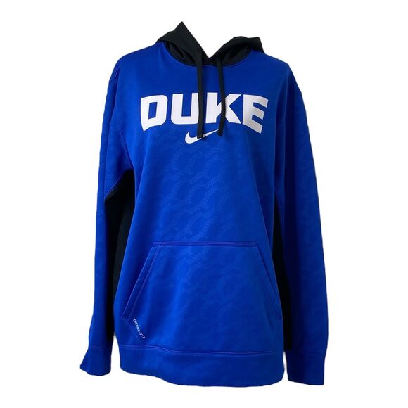 Duke University Men’s Large Hoodie Nike Therma-Fit Blue and Black Long Sleeve - Picture 1 of 13